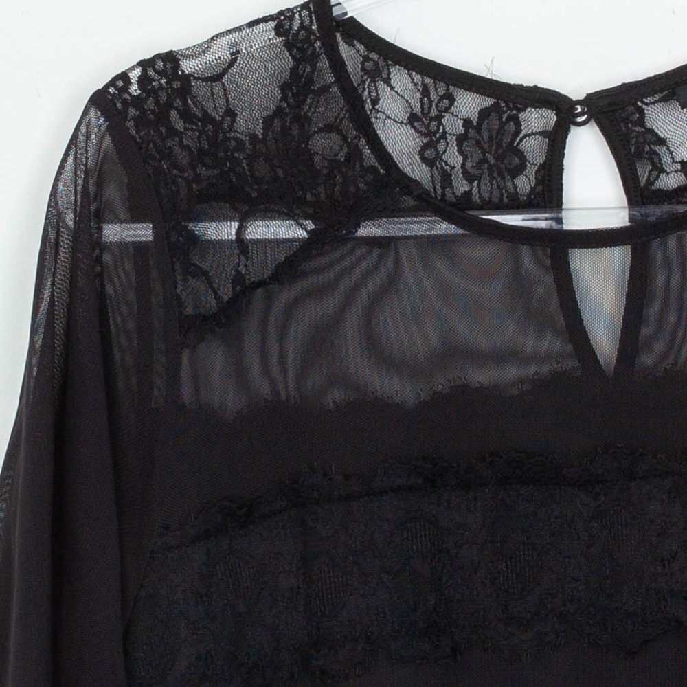 torrid Black Lace Ruffle Tiered Mini Dress - Picture 4 of 10
